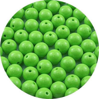 60pcs Acrylic Round Beads for Crafts 14mm Resin Candy Color Spacer Beads with Hole for Jewelry Making Sewing Crafts Decoration Necklaces Bracelets Earrings Supplies(Green) by Unknown