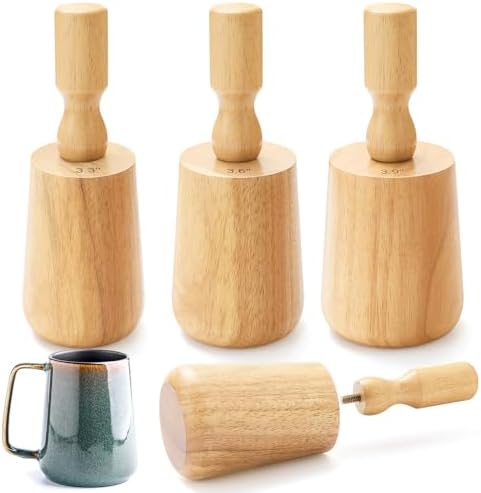 Juexica 3 Pcs Pottery Mug Mold Set Wood Mold(11oz 15oz 20oz,Narrow-mouthed) by Juexica