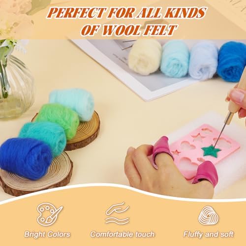 Catopia Needle Felting Kit,Needle Felting Starter Kit,Wool Roving 40Colors Set,Wool Felt Tools for Felted Animal Needle Felting Supplies,Needle Felting Tools Kit,Children’s Day (40c fleting kit) - Image 5