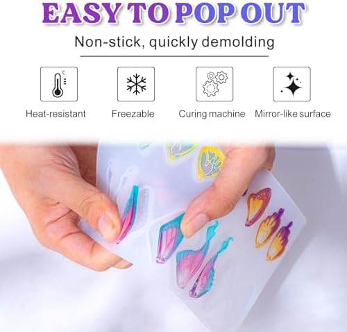 LET'S RESIN Resin Earring Molds, 2 Pcs Resin Molds Silicone with Butterfly Moth Wings Shapes, Silicone Molds for Resin Jewelry, DIY Art Craft - Image 5