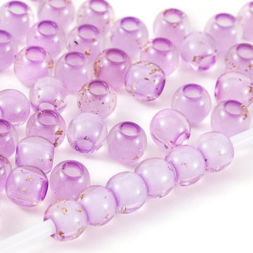 100pcs 10mm Resin Large Hole Beads for Carabiner Bag Charm Keychain by Aoxsie