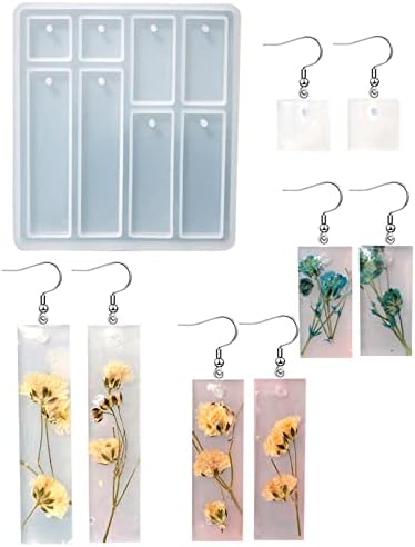 Jewelry Resin Casting Mold Fashion Pattern Necklace Pendant Earring Crystal Epoxy Kit Handmade Craft Silicone Necklace Pendant Molds for Resin Casting by Unknown