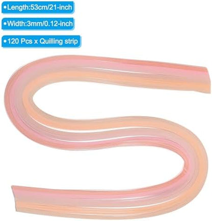 PATIKIL 120pcs Quilling Strips Paper 1/8"(3mm) 21" Origami Paper Quilling Strip for Art DIY Hand Craft Christmas, Pink - Image 2