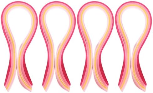 PATIKIL 390 x 7mm Rainbow Quilling Strips Paper,400 Pcs Origami Paper Quilling Strip for Art DIY Hand Craft Christmas, Gradient Pink by PATIKIL
