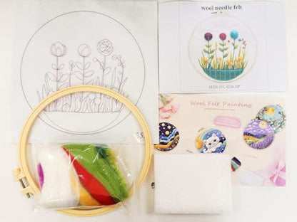 CaptainCrafts Needle Felting Kit for Adults Flowers Pattern DIY Home Decor - Image 3