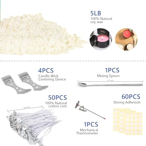 SAEUYVB Candle Making Kit,5 lbs Candle Wax for Candle Making - Image 2