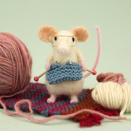 Wizardi Beginner Needle Felting Kit for Adults - Knitting Mouse. Animal Felting Kit 8cm Tall. Felting Tools. Wool Felting Supplies. Felt Crafts. Wool Felt. The Makerss - Image 2
