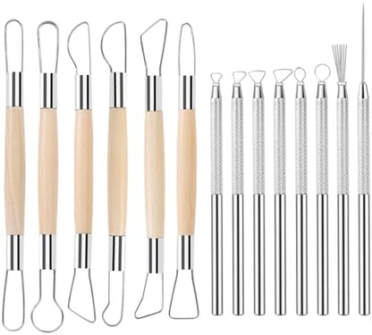 Tovotum 14PCS Ceramic Pottery Clay Sculpting Carving Modeling Tools Set by Tovotum