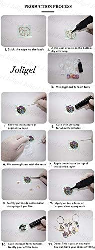 UV Resin Kit with Molds + Open Back Bezels + Pigment Liquid Colorants, Come with Holographic Glitter & Tapes | Crystal Clear Epoxy Resin for Jewelry Making Pendants Keychains Drop Earrings - Image 2