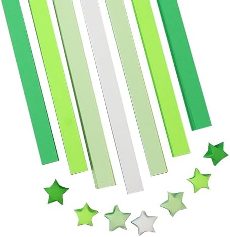 1080 Sheets Origami Star Paper 4 Green Color Strips Double Sided Lucky Star Decoration Folding Paper for DIY Hand Art Supplies (Green-1080 sheets) by YYaaloa