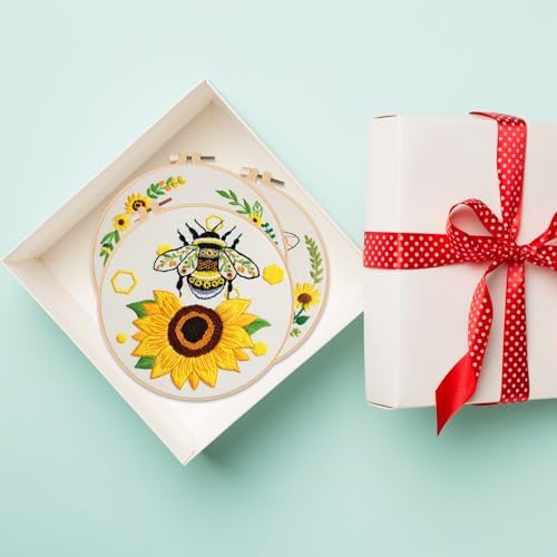 Nuberlic 3 Pack Embroidery Kit for Beginners with Bee Pattern - Image 4
