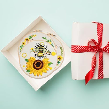 Nuberlic 3 Pack Embroidery Kit for Beginners with Bee Pattern - Image 4