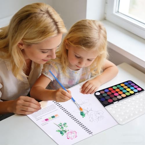 Watercolor Workbook Set with 36-Color Palette & Brushes - Image 5