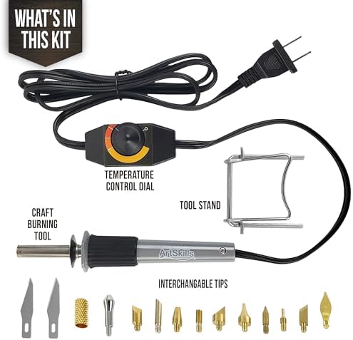 ArtSkills Wood Burning Tool Kit 16 Piece Adjustable Temp Wood Burning Pen - Image 3