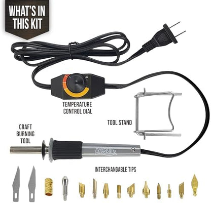 ArtSkills Wood Burning Tool Kit 16 Piece Adjustable Temp Wood Burning Pen - Image 3