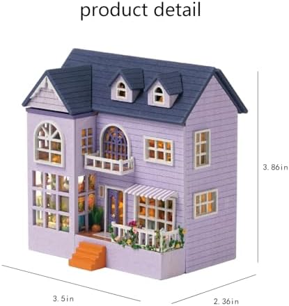 MAGQOO DIY Miniature Dollhouse Kit with Furniture 1:100 Scale Creative Room Mini Wooden Doll House Accessories DIY Miniature House Kit(Happy Manor) - Image 2
