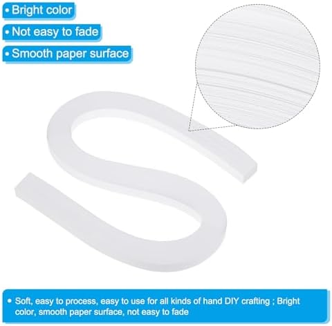PATIKIL 120pcs Quilling Strips Paper 3/8"(10mm) 54cm Origami Paper Quilling Strip for Art DIY Hand Craft Christmas, White - Image 3