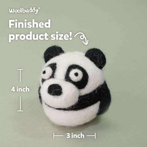 Woolbuddy Needle Felting Starter Kit (Panda) for Beginner & Adult with Tool - Image 3