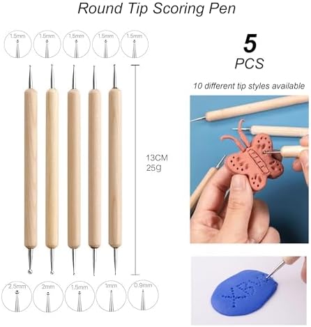 27 PCS Clay Tools Kit | Practical Polymer Clay Sculpting Set for Adults | Ideal for Air Dry Clay Pottery Craft, Dotting, Carving, Drawing, Molding, Modeling, Shaping, Baking - Image 5