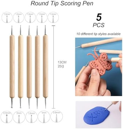27 PCS Clay Tools Kit | Practical Polymer Clay Sculpting Set for Adults | Ideal for Air Dry Clay Pottery Craft, Dotting, Carving, Drawing, Molding, Modeling, Shaping, Baking - Image 5