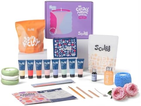 Sculpd Candle Making Kit, 1 Candle, Peony Rose Fragrance, Pastel Tones by Sculpd