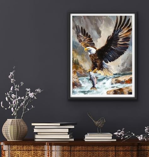Niazidier Adults Eagle Paint by Number Kits,Animal Painting by Number Kits on Canvas,Large Color by Numbers Adult Watercolor Gifts for Friends Wall Decor (Eagle) - Image 7