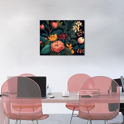 Colorful Flowers Adults' Paint-by-Number Kit - Beautiful Botanical Art on Canvas - Drawing Paintwork with Paintbrushes - Floral Paint by Numbers Art Crafts, 16"x20" - Image 2