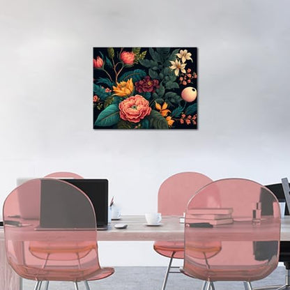 Colorful Flowers Adults' Paint-by-Number Kit - Beautiful Botanical Art on Canvas - Drawing Paintwork with Paintbrushes - Floral Paint by Numbers Art Crafts, 16"x20" - Image 2