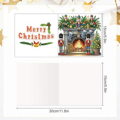 6pcs DIY Diamond Art Christmas Cards Kit with Envelopes & Tools-Diamond Dot Greeting Cards,Xmas 5D Rhinestones Painting for Adults,DIY Craft Family Friend Xmas Gifts(Christmas Fireplace) - Image 7