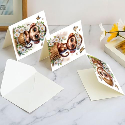 LazyFold 6 Pcs Diamond Art Painting Greeting Cards Kits, DIY Cute Leopard Handmade Festival Greeting Cards with Envelopes Diamond Art Crafts Birthday Cards Creative Gift - Image 7