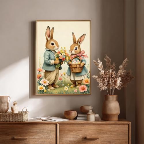 CRZMODE Easter Paint by Numbers Kit for Adults, Easter Rabbit Paint by Numbers for Adults, Acrylic Painting Crafts for Home Decor Gift (16x20inch) - Image 3