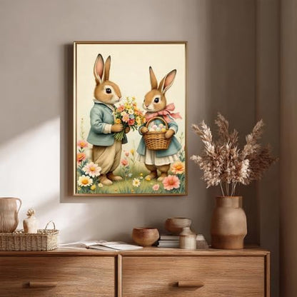 CRZMODE Easter Paint by Numbers Kit for Adults, Easter Rabbit Paint by Numbers for Adults, Acrylic Painting Crafts for Home Decor Gift (16x20inch) - Image 3