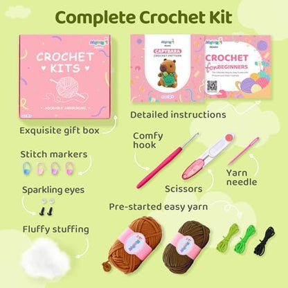 Mewaii Capybara Crochet Kit for Beginners, 40% Extra Yarn - Image 4