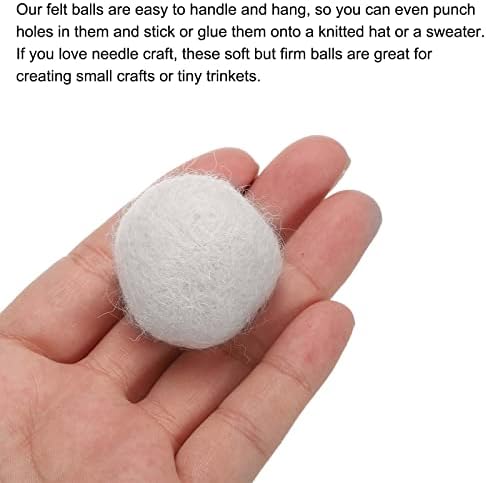 PATIKIL Wool Felt Balls Beads Wool Felting Pom 3cm 30mm White for Home Crafts Handcrafts Project DIY Pack of 5 - Image 4