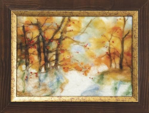 Wizardi Beginner Needle Felting Kit for Adults - Autumn Light. Nature Felting Kit 6.1x9.45 Inches. Felting Tools. Wool Felting Supplies. Felt Crafts. Wool Felt. V-73C Charivna Mit by Wizardi