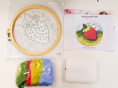 CaptainCrafts Needle Felting Kit for Adults Prairie Strawberry Pattern - Image 3