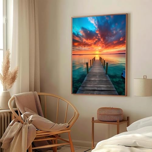 AIBOERL Paint by Numbers Kit for Adults Beginner,Sunset Scenery, 12X16In - Image 6