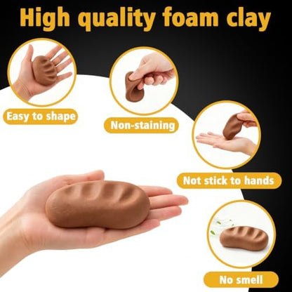 MEARCOOH Modeling air Dry Foam Clay Brown Cosplay Magic Clay 1000g (35.3oz) - Image 4