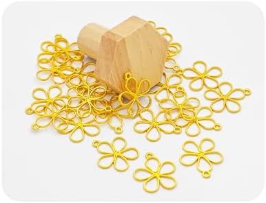 30PCS Open Bezel Pendants, Hollow Flower Alloy Frame Charms for Resin Jewelry Making, DIY Earrings Necklace Bracelet Craft Supplies - Image 3