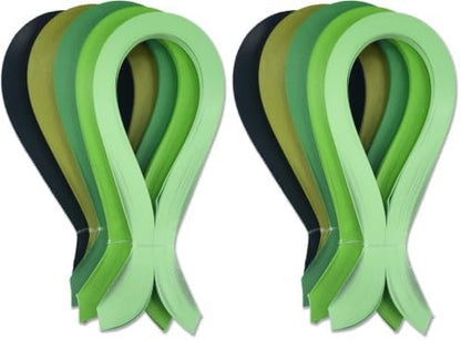 CrafTreat Green Quilling Paper Strips for Craft Work - 500 Quilling Strips 3mm 30 CM Length - Paper Quilling for Decorating Cards, Gift Bags, Picture Frames and Scrapbooking (Pack of 2) by CrafTreat