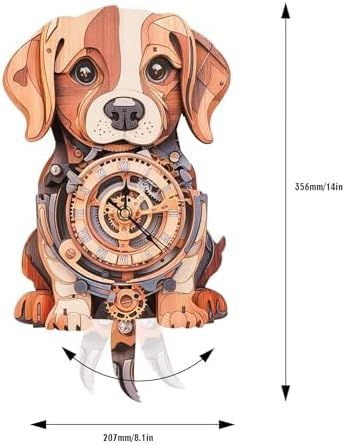 3D Puzzles for Adults, Dog Wall Clock 3D Wooden Puzzles Clock Kits for DIY Birthday Gift for Women Men Home Decor Holiday Christmas - Image 2