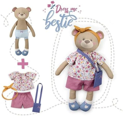 kullaloo – Cut & Sew Fabric Panel – Pre-Printed Patterns on Cotton Fabric – Rag Doll Sewing Kit with Clothes – Betsy Bear Doll Sewing Pattern – incl. Video Instructions - Image 6
