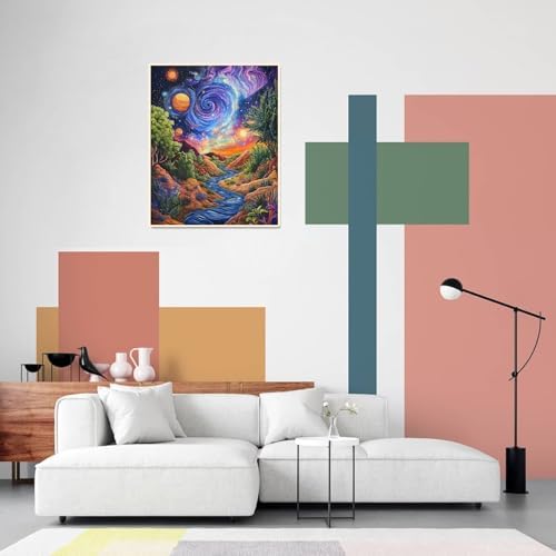 Landscape Paint by Numbers Kit for Adults Beginner Starry Night Oil Painting Kit Adult Paint by Number Kits on Canvas DIY Painting for Beginners Art by Numbers for Gifts Home Wall Decor 16x20 Inch - Image 4