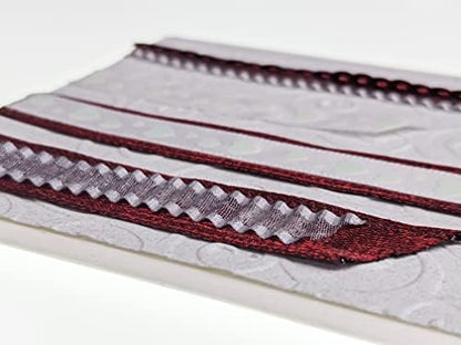 DIY Greeting Card Kit - Ribbon Cards - Handmade DIY Card Kits - Card Making Kit, Thank You & Birthday Cards - Card Kit for 10 Project Card (Crimson & Lace) - Image 7