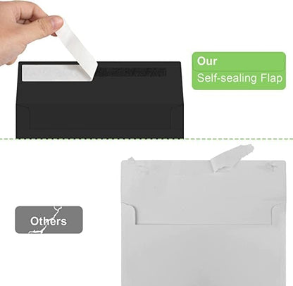 70 Packs A4 Envelope, Black A4 Envelopes, 4x6 Photo Envelopes for Invitations, Envelopes Self Seal for Weddings, Baby Shower, Photos, Postcards, Greeting Cards, Mailing - Image 4