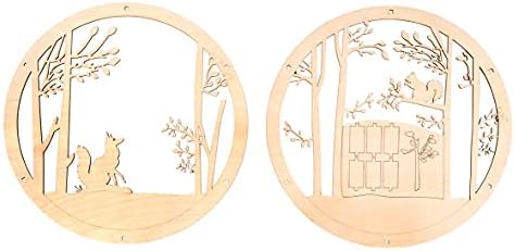 Rayher Wood Building Kit for 3D Wreath with Fox and Squirrel Design, Seasonal DIY Wood Craft Set with 9 slot-together Pieces, Diameter 30cm, natural wood, 63156505 - Image 2