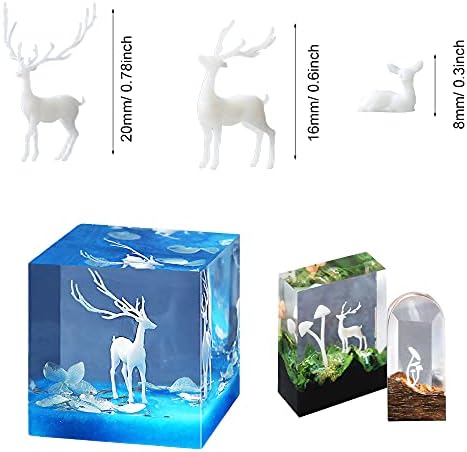 Woohome 31 PCS 3D Mini Mixed Resin Mould Filler - Germ Rose Elk Mushroom Casting Moulds, Art Craft Supplies for Jewelry Making, Epoxy Moulds, DIY Crafts - Image 7