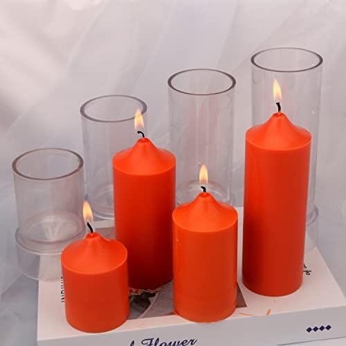 MILIVIXAY 4PCS Pillar Candle Molds for Candle Making- 60ft Long Wicks, 4pcs Wick Holders, a Mold Sealer and a Lead Wire Included as a Gift - Image 2