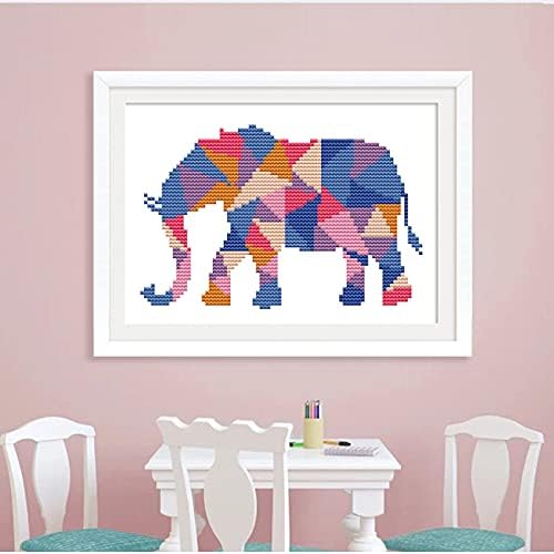 ITSTITCH Stamped Cross Stitch Kits for Beginners Full Range of Cross Stitching Preprinted Pattern for Kids or Adults, Embroidery Needlepoint Starter Kits-Tangram, 10.2x7.5 inch - Image 2