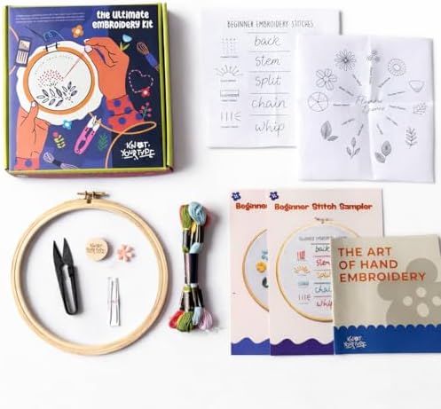 KNOT YOUR TYPE Stiches and Flowers DIY Embroidery Kit for Beginners - Bundle of 2 | Hand Embroidery Kit with All Stitching Materials | Perfect Art & Craft Gift Set, Stitching Kit for Adults - Image 3